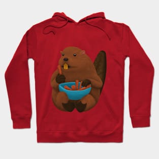 Beaver Eating Hoodie